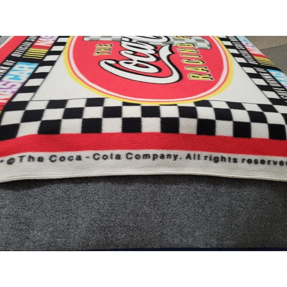 The Coca-Cola Racing Family Throw Blanket 62x51‎ Official Soft Drin of NASCAR